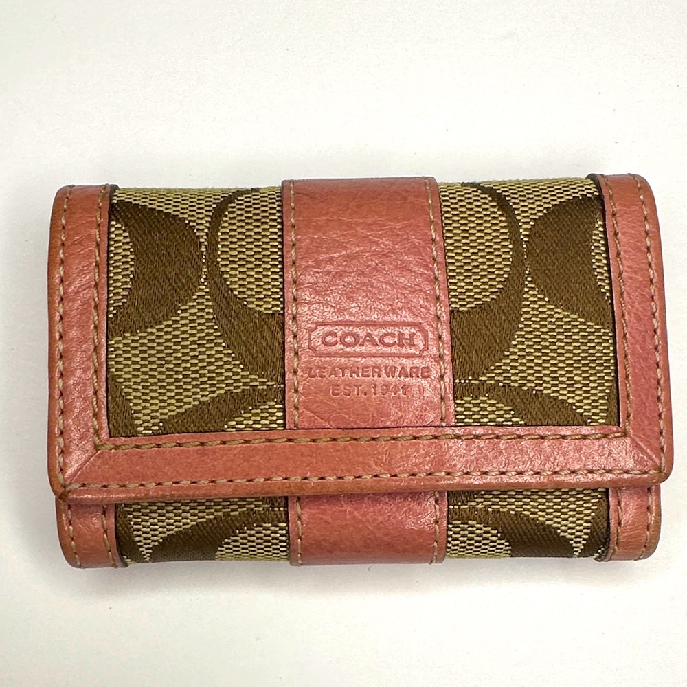 Coach Tan and Pink Key Case